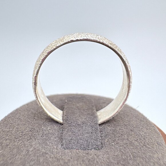 VTG Solid Sterling SIlver 925 Rough Texture Wedding Band Ring Size 10 - Picture 6 of 8